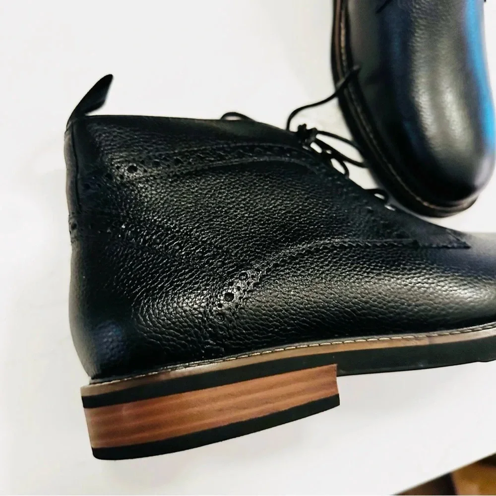 Nunn Bush Ozark Plain Toe Chukka Boot | Black Tumble | 8 Extra Wide